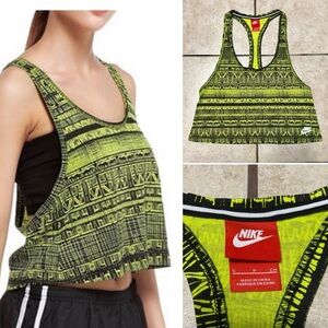 Nike Lime Green Graphic Racerback Crop Top